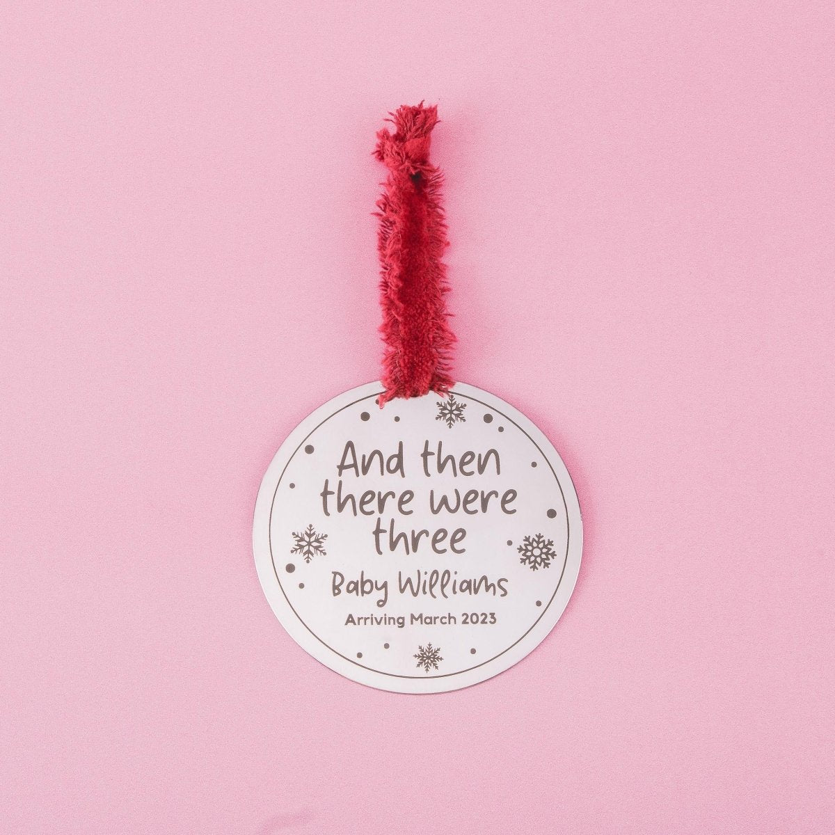 And Then There Were Three New Baby Personalized Ornament