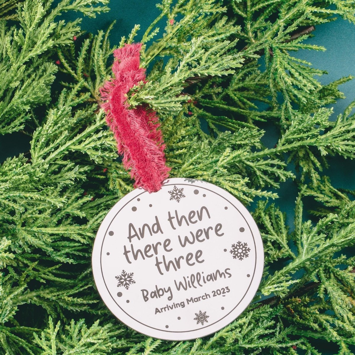 And Then There Were Three New Baby Personalized Ornament