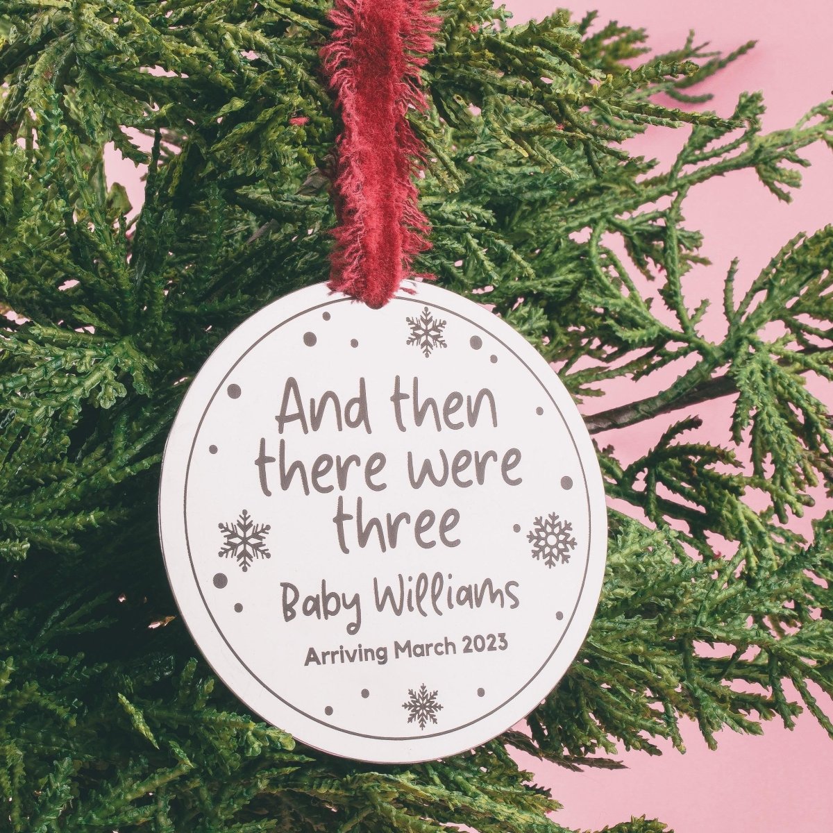 And Then There Were Three New Baby Personalized Ornament