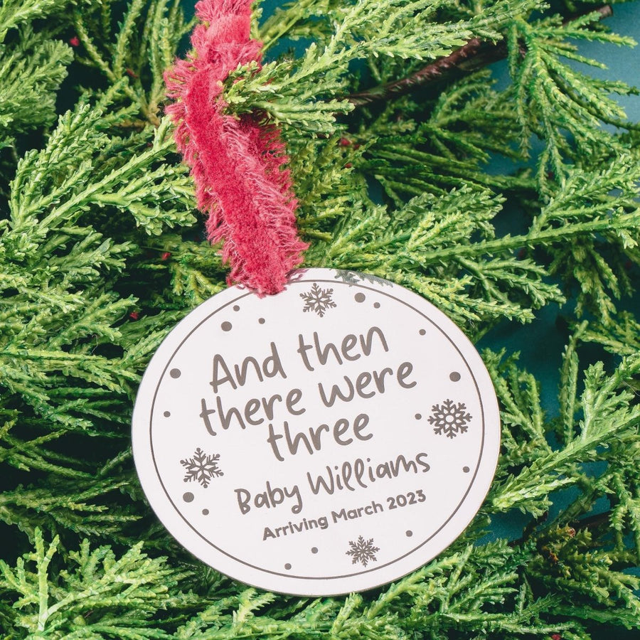 And Then There Were Three New Baby Personalized Ornament