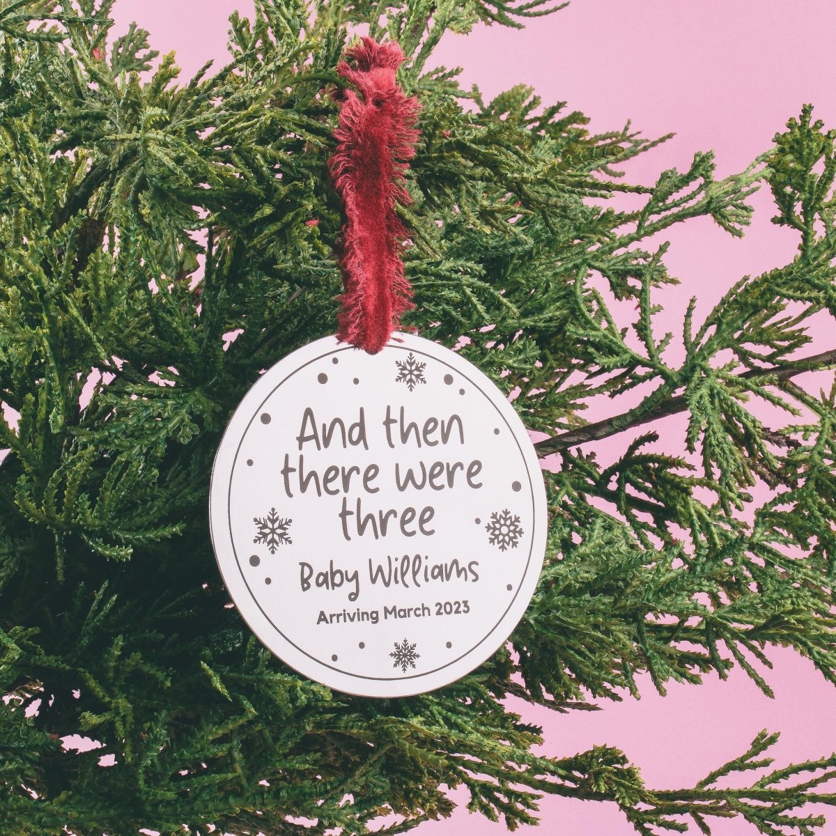 And Then There Were Three New Baby Personalized Ornament