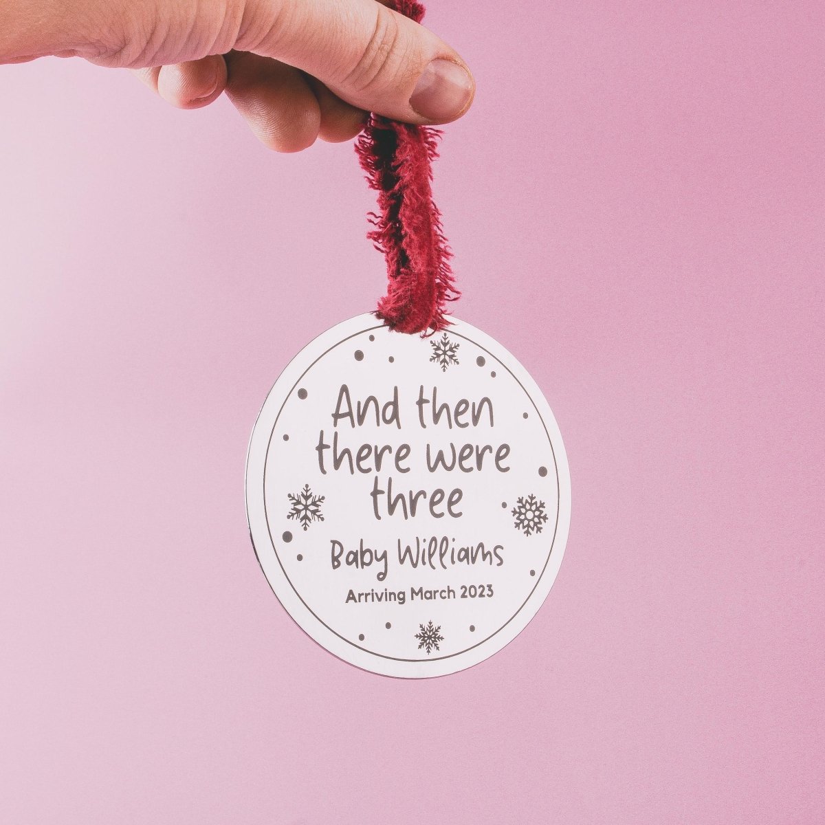 And Then There Were Three New Baby Personalized Ornament