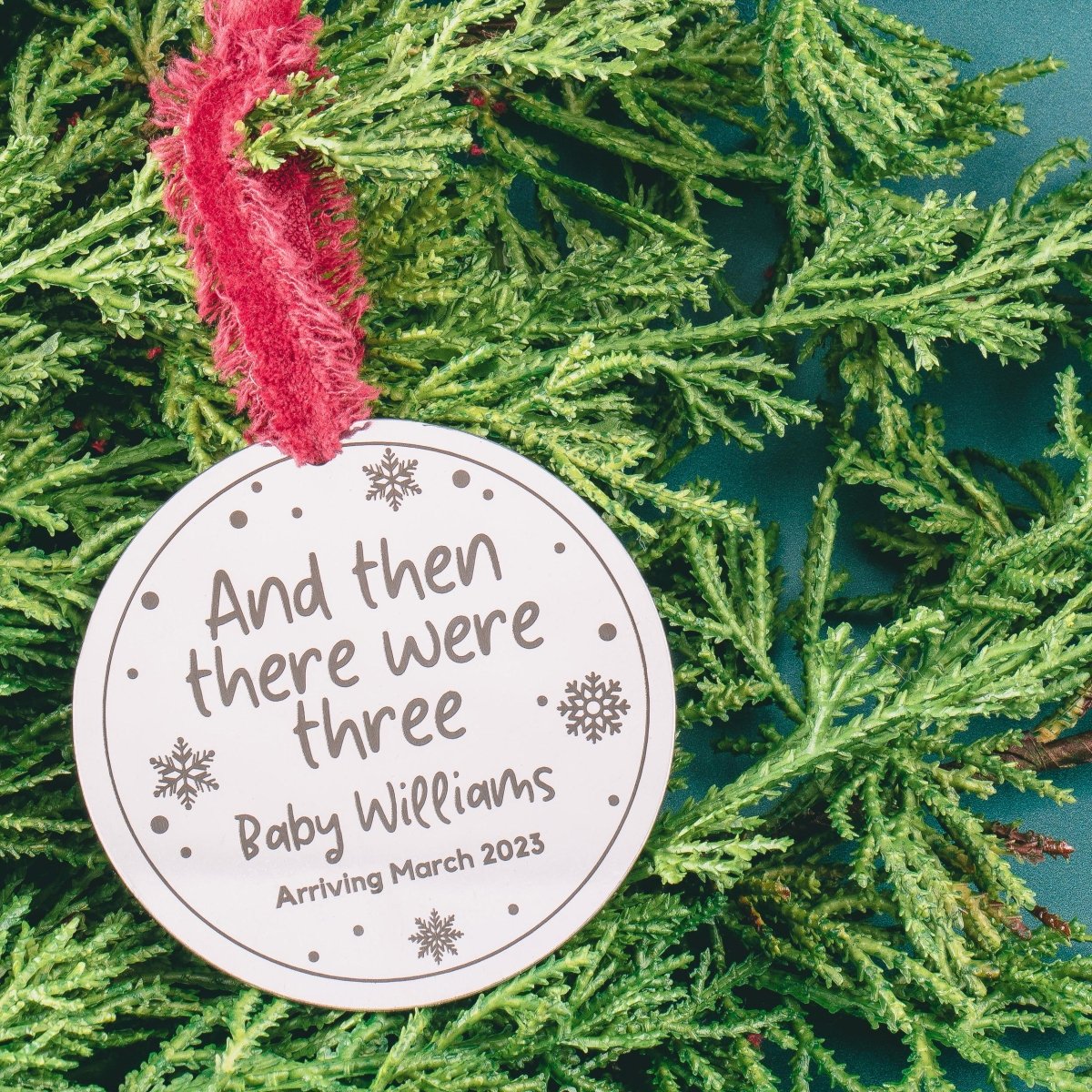 And Then There Were Three New Baby Personalized Ornament