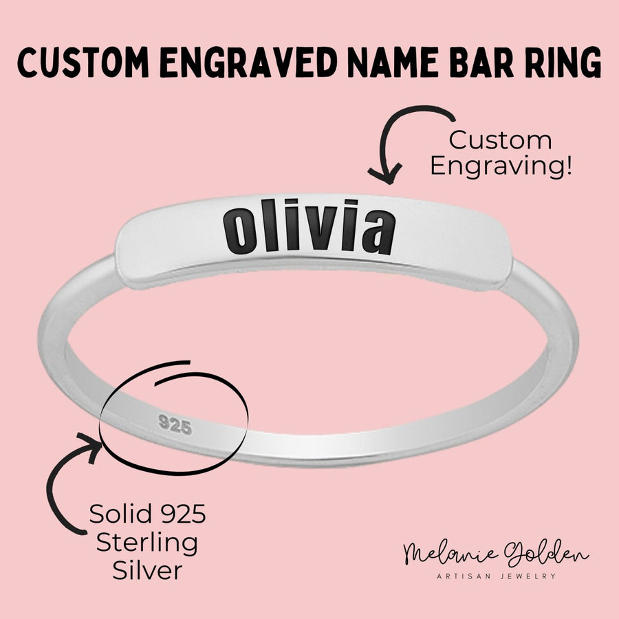 Personalized Name Bar Ring