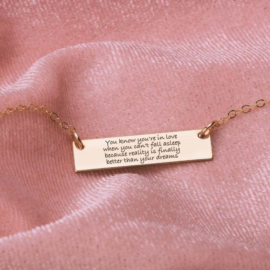 Custom Quote Bar Necklace – Melanie Golden Jewelry