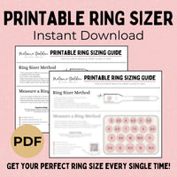 Printable Ring Sizer | Ring Size Finder | Ring Size Measuring Tool | Ring  Size Chart | Instant Digital Download